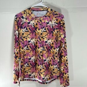 The American Outdoorsman For Women Vibrant Leaf Pattern Long Sleeve Top Size M